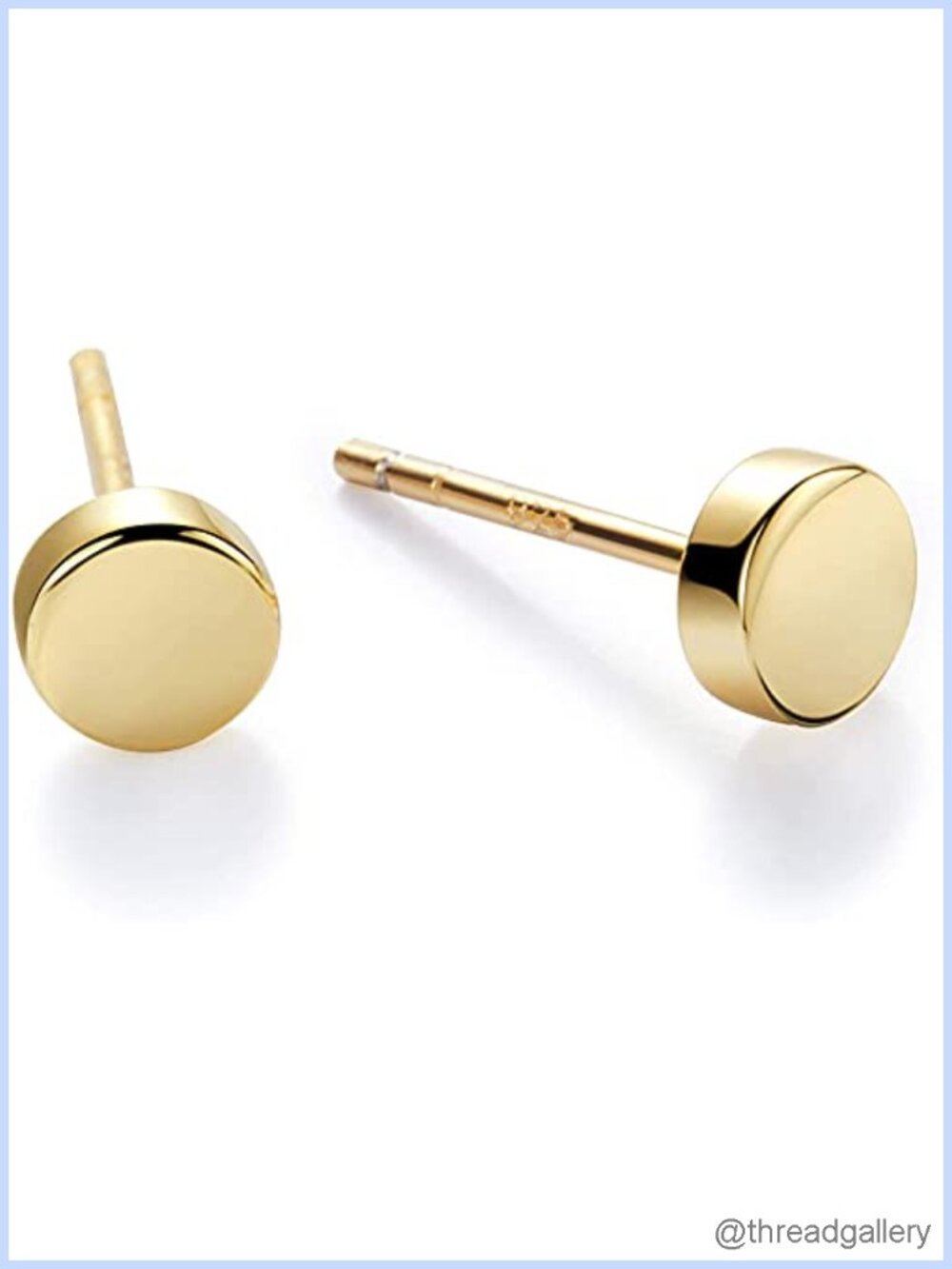 Sterling Silver Gold Plated Tiny Dot Disc Star Stud Earrings Minimalist